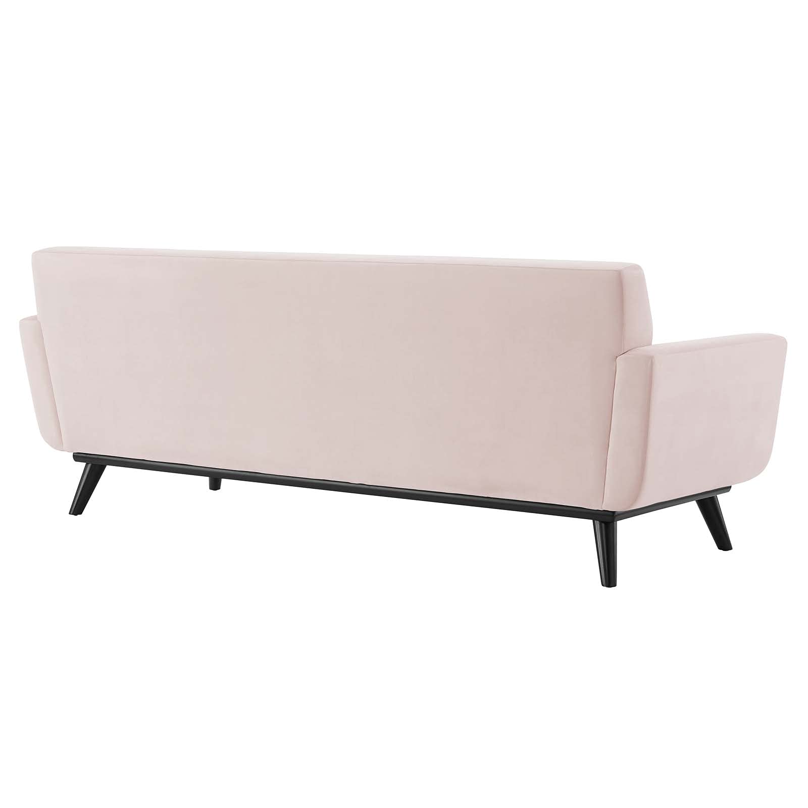 Modway Engage Channel Tufted Performance Velvet Sofa in Pink