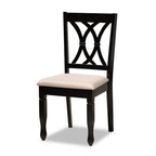 Baxton Studio Reneau Modern and Contemporary Sand Fabric Upholstered Espresso Brown Finished Wood 7-Piece Dining Set