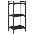 vidaXL 3-Tier Black Bookcase in Engineered Wood - Freestanding Bookshelf with Metal Frame for Home and Office Use, 15.7"x11.8"x33.9"