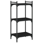 vidaXL 3-Tier Black Bookcase in Engineered Wood - Freestanding Bookshelf with Metal Frame for Home and Office Use, 15.7"x11.8"x33.9"