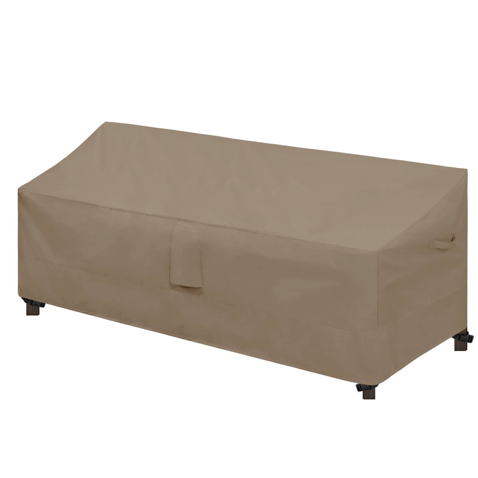 Easy-Going Waterproof Patio Sofa Cover Uv Resistant 4 Seater Outdoor Sofa Cover Weatherproof Lawn Patio Furniture Cover With Tape Sealed Seam (104Wx32.5Dx33H Inch, Camel)