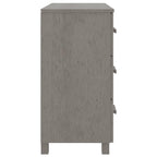 vidaXL Solid Pinewood Sideboard HAMAR - Light Gray Decorative Cabinet with 1 Door and 3 Drawers, Stable and Spacious Wooden Highboard Furniture