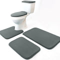Madeals Memory Foam Bath Mat Set 4 Piece and Toilet Tank Cover Set Combo, Bath Mat Set 3 Piece and Toilet Lid and Tank Cover Set