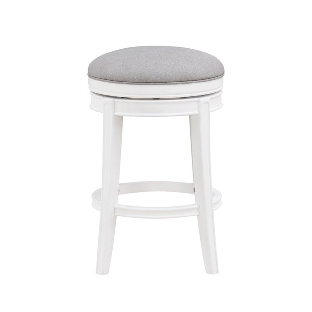 Comfort Pointe Laguna 26-Inch Farmhouse White Wood Swivel Counter Stool
