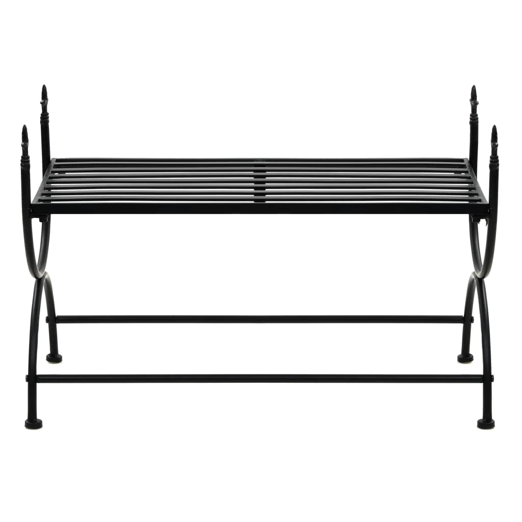 vidaXL Dining Bench in Vintage Style - Strong and Durable Metal Construction - Easy Assembly - Ideal for Industrial Farmhouse Decor - Black