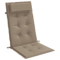 vidaXL 6 pcs Highback Chair Cushions - Outdoor/Indoor Use - Taupe Oxford Fabric - Water-Resistant - Non-Slip Design - Soft Foam 