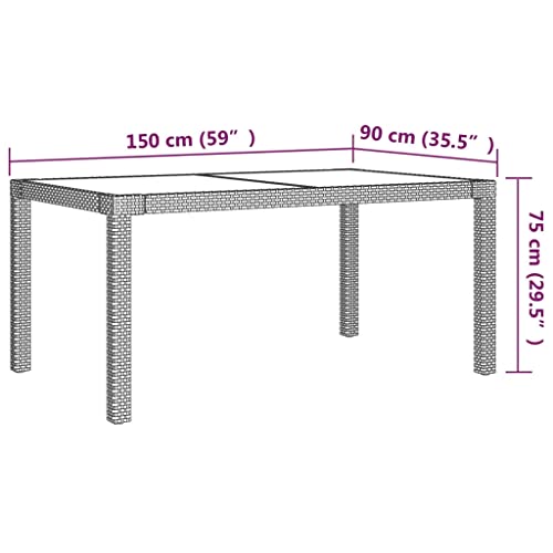 vidaXL 7-Piece Outdoor Dining Set - Elegant Beige Poly Rattan Design with Powder-Coated Steel Frame - Weather-Resistant, Easy Maintenance, Comfortable Cushioning