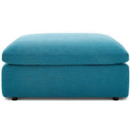 Modway Commix Down-Filled Overstuffed Upholstered Sectional Sofa Ottoman In Teal