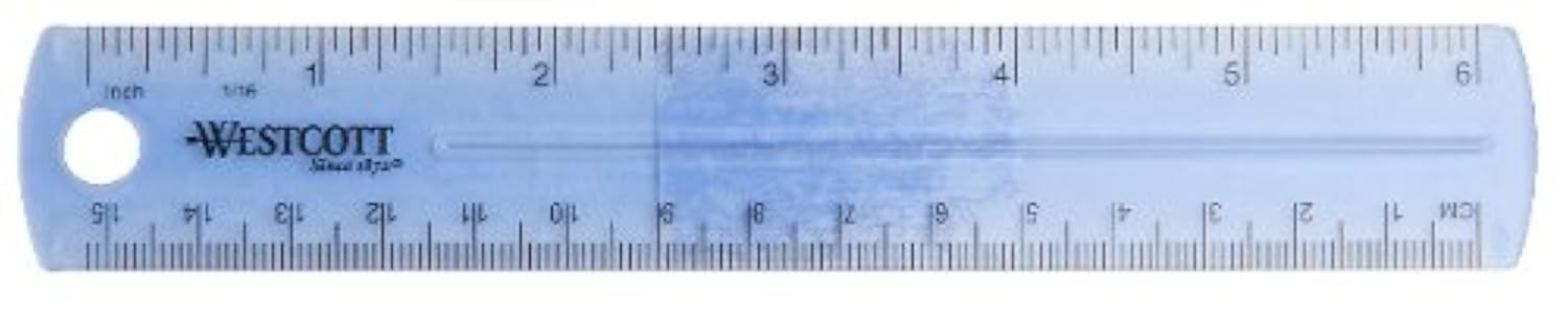 Westcott 6-Inch Plastic Ruler, Assorted Colors, 2-Pack