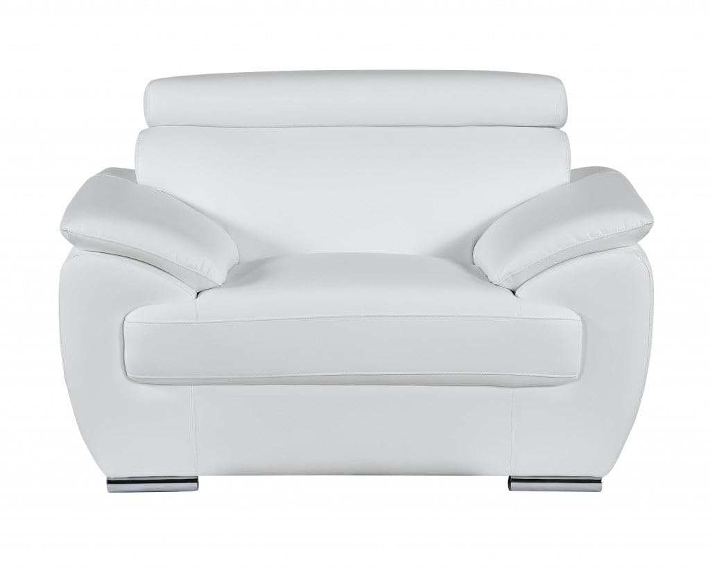 HomeRoots Decor 114-inch Captivating White Leather Sofa Set