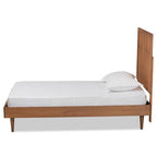 Baxton Studio Rin Mid-Century Modern Walnut Brown Finished Wood Twin Size Platform Bed