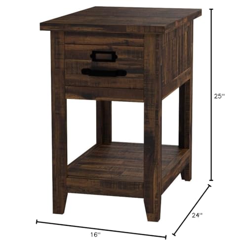 Jofran Inc. Cannon Valley Acacia Chairside Storage Table
