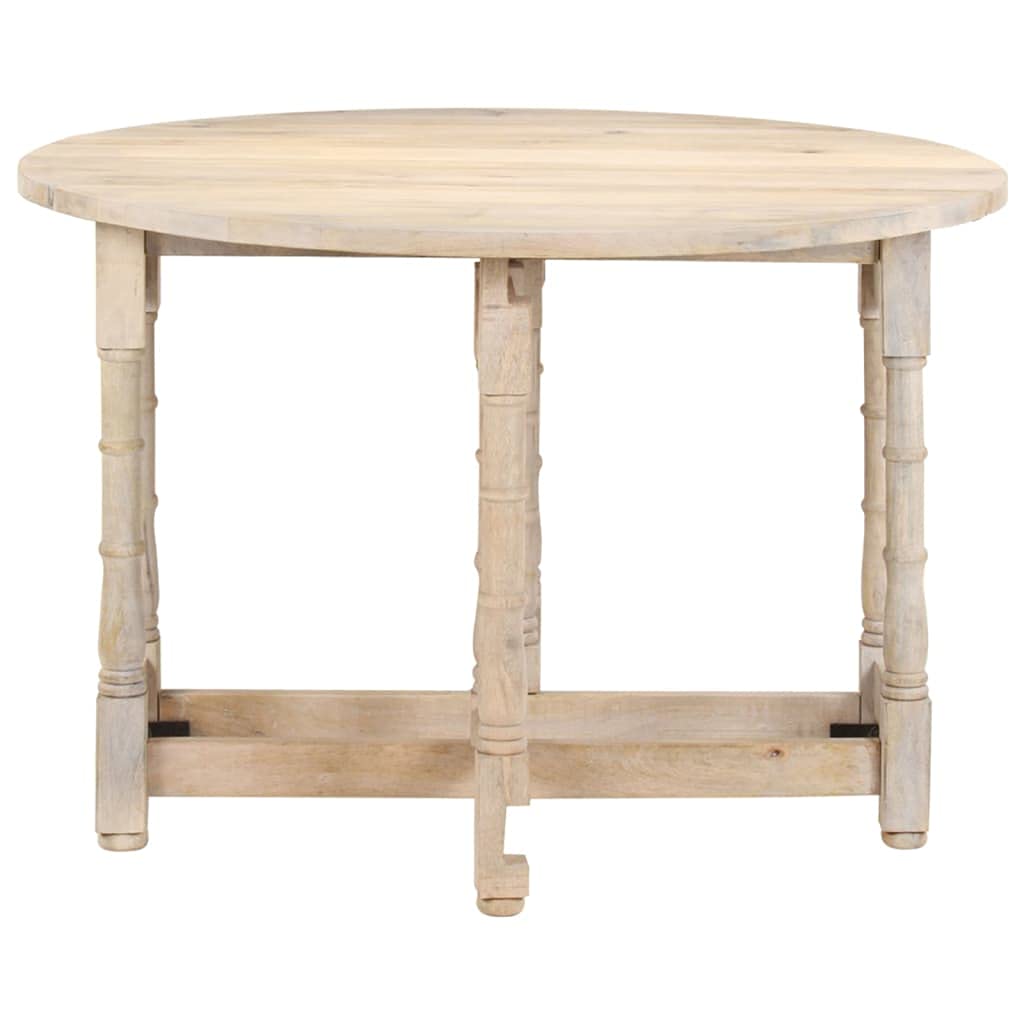 vidaXL Indoor Dining Table, Oblong Shaped 43.3"x29.9", Solid Mango Wood, Beautiful Grain Patterns, Easy to Assemble, Suitable for Dining and Decoration.