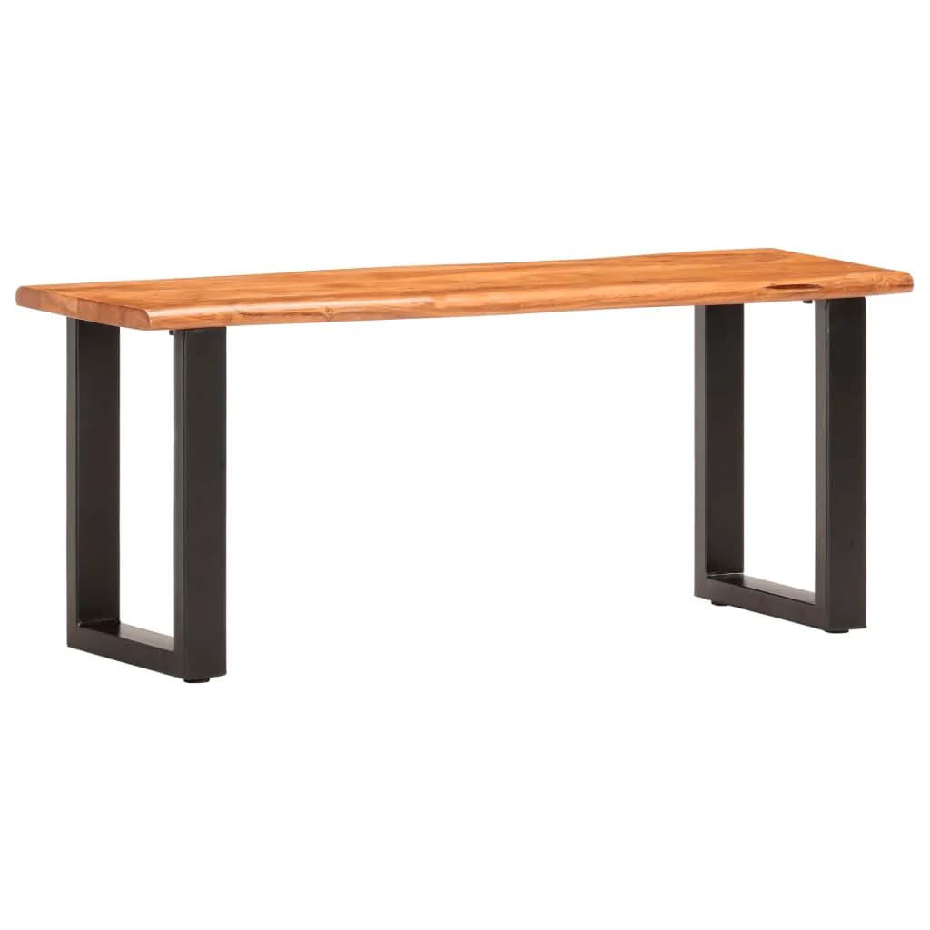 Bussandri Live Edge Bench 110 cm Solid Acacia Wood and Steel