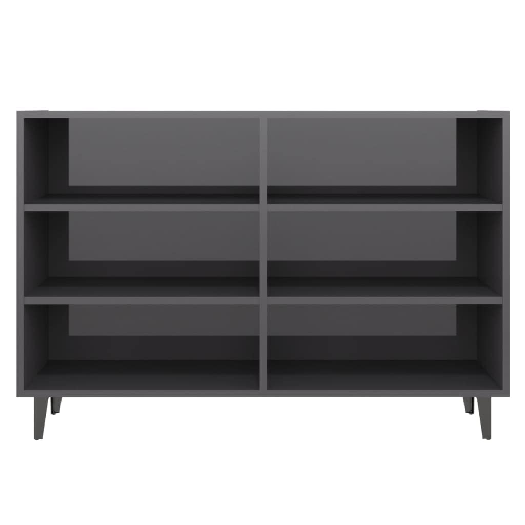 vidaXL Sideboard High Gloss Gray 40.7&quot;x13.8&quot;x27.6&quot; Chipboard