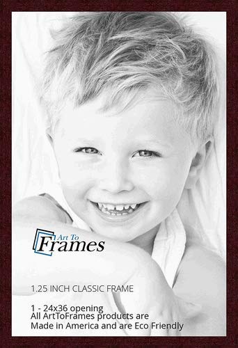 ArtToFrames 24x36 Inch Brown Picture Frame, This 1.25 Custom Poster Frame is Classic Mahogany Frame, for Your Art or Photos, WOM
