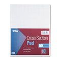 Section Pads W/10 Squares, Quadrille Rule, Ltr, White, 50 Sheets, Sold As 1 Pad, 12Pack , Total 12 Pad