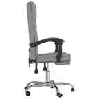 vidaXL Adjustable Reclining Office Chair with Armrest – Light Gray, Fabric-Made, with Rolling Castors – Stylish, Comfortable, Durable
