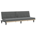 vidaXL Convertible Sofa Bed with Cup Holders, Dark Gray Fabric, Comfortable Seating and Sleeping Solution, Modern Design, Easy Transformation, Space Saving Furniture, California Prop 65 Warning