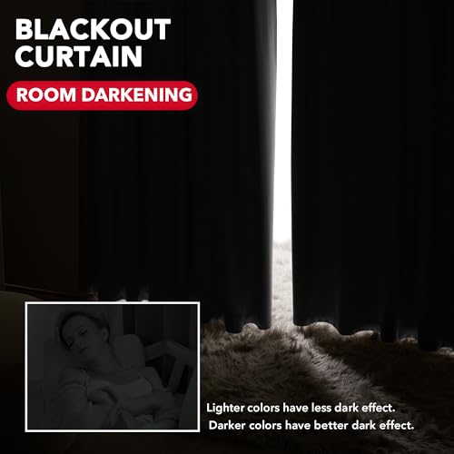 Deconovo Blackout Curtains – Room Darkening, Noise-Reducing, Thermal Insulated – Energy-Efficient Window Treatment For Bedroom, Living Room & Home Office – 2 Panels, Navy Blue, 70W X 95L Inch