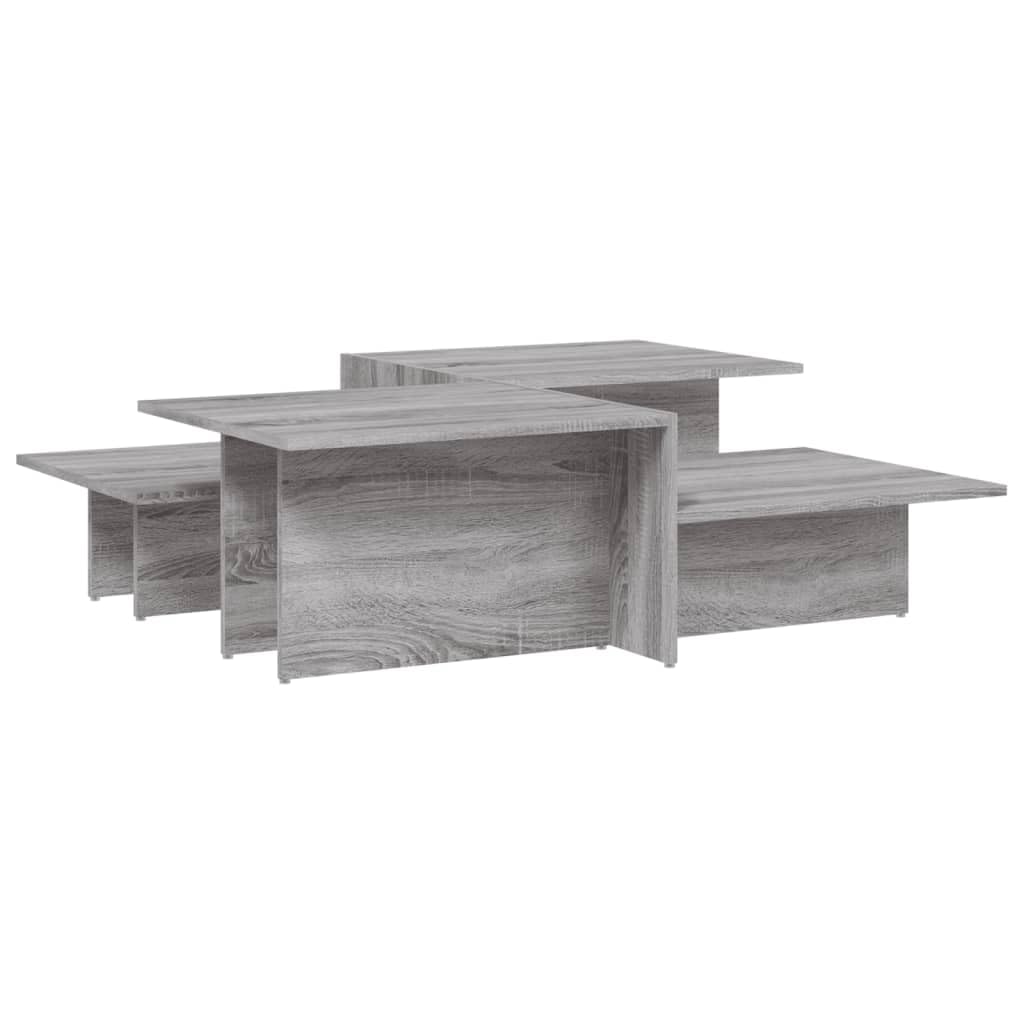 vidaXL Coffee Tables 2 pcs, Side Table for Living Room Home Office Hallway, End Table with Drawer, Sofa Table, Grey Sonoma Engineered Wood