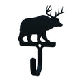 Village Wrought Iron WH-353-S 4 Inch Bear/Deer - Wall Hook Small, Black