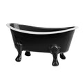 Rustic Enamel 1 Piece 5.5 Metal Clawfoot Mini Bathtub Soap Dish Mini Bath Tub Decoration Clawfoot Tub Soap Caddy Collection (Bla