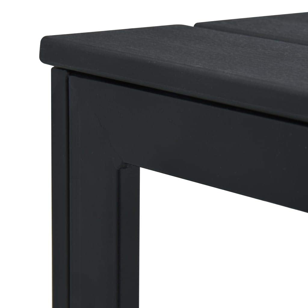 vidaXL Square Coffee Table with High-Density Polyethylene and Steel - Outdoor Patio Furniture - Modern Design and Lightweight - Black