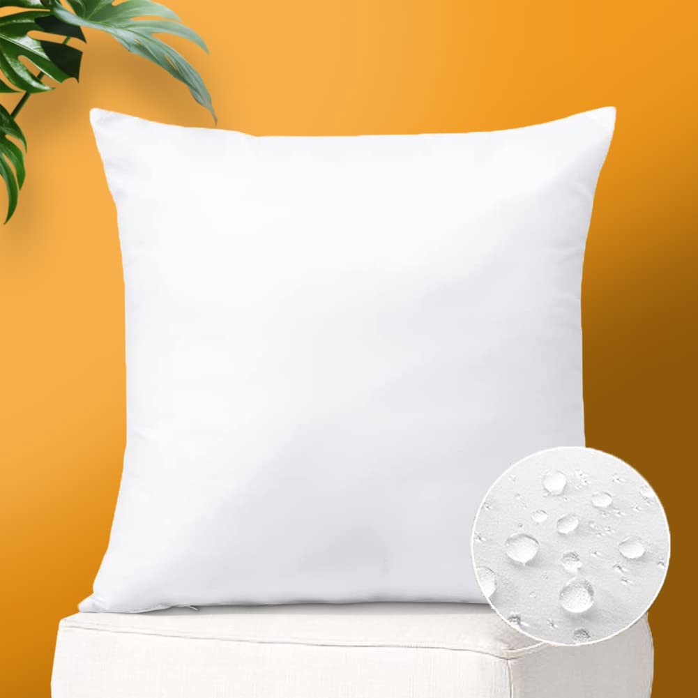Otostar Outdoor Waterproof Pillow Insert 16X16 Inch Water Resistant Throw Pillow Insert Premium Pillow Stuffer Decorative Square