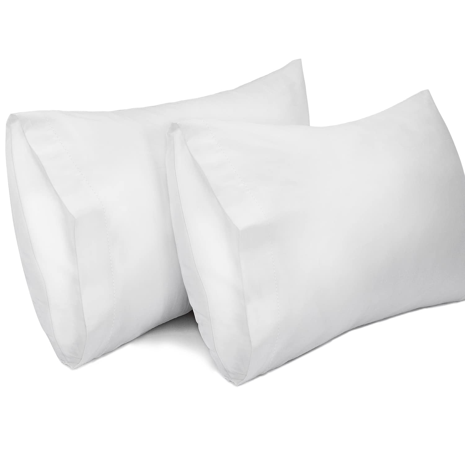 Lirex 2 Pack Pillow Cases,100% Cotton Breathable Pillowcases,20'X 30' Queen Size,White