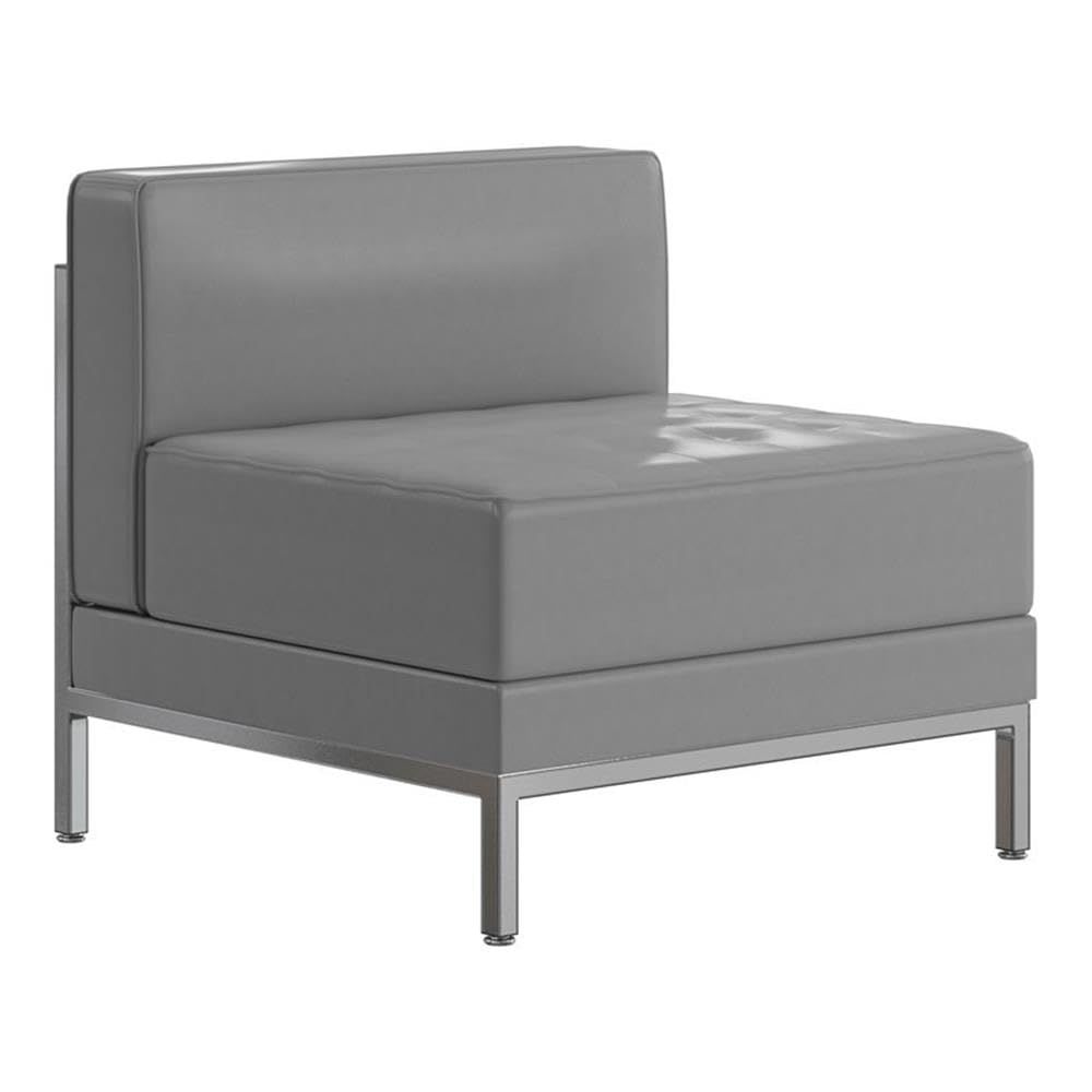 Flash Furniture Hercules Imagination Series Contemporary Gray Leathersoft Middle Chair