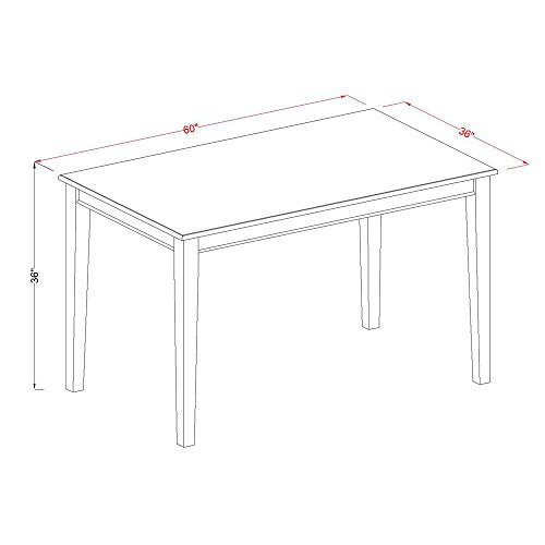 East West Furniture Dudley 5 Piece Counter Height Pub Set Includes a Rectangle Dining Room Table and 4 Kitchen Chairs, 36x60 Inch, DUKE5H-MAH-W