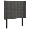 vidaXL Headboard, Upholstered Headboard for Bed Home, Bed Headboard with Ears, Bedroom Furniture, Dark Gray 40.6"x6.3"x46.5"/50.4" Velvet
