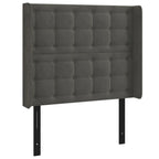 vidaXL Headboard, Upholstered Headboard for Bed Home, Bed Headboard with Ears, Bedroom Furniture, Dark Gray 40.6"x6.3"x46.5"/50.4" Velvet