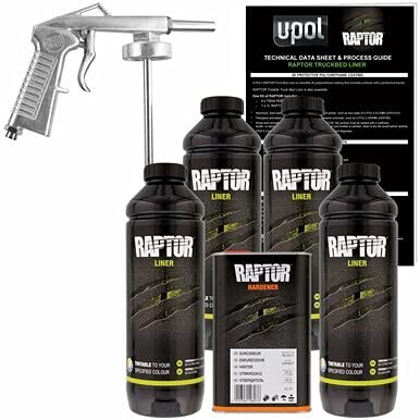 U-Pol Raptor Tintable Urethane Spray-On Truck Bed Liner Kit W/ Gun Upol 821
