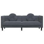 vidaXL 3-Seater Sofa - Dark Gray Velvet - Plush Cushions - Modern Design - Living Room Furniture - 76.2"x30.3"x27.6"