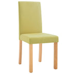 vidaXL Ergonomically Designed Dining Chairs in Green Fabric, Set of 4 - Solid Wooden Legs and Soft Upholstery for Comfort and Stability