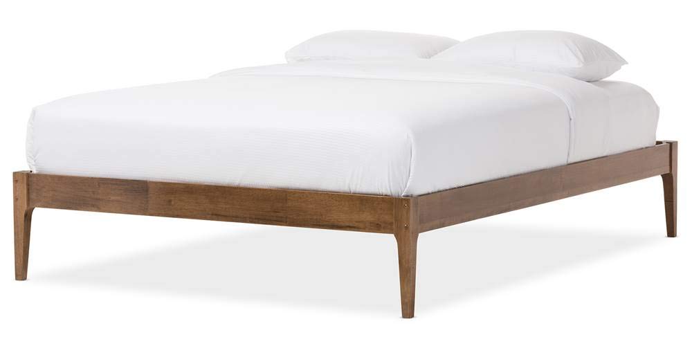 Baxton Studio Bentley King Bed in Walnut