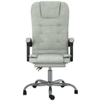 vidaXL Light Gray Velvet Massage Reclining Office Chair - Adjustable and Rotatable Comfort with Sturdy Frame for Home Office