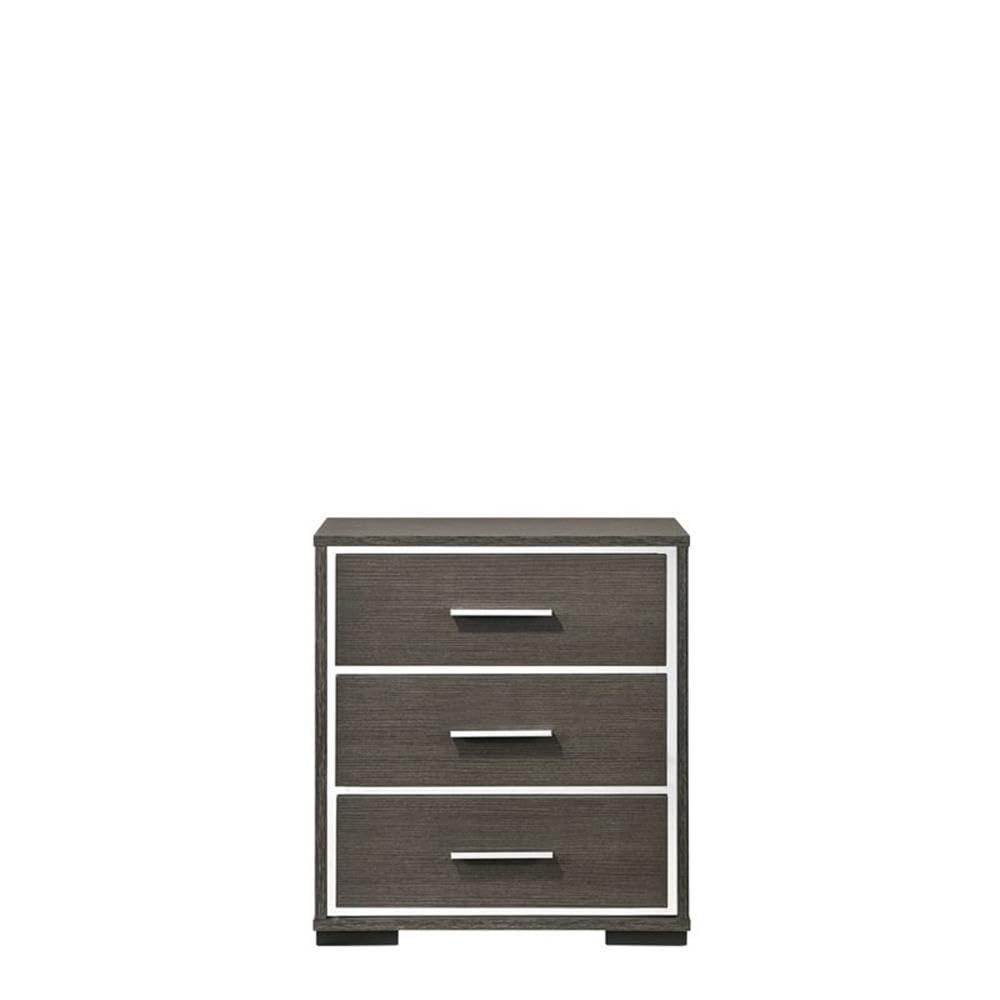 Acme Escher 3-Drawer Wooden Nightstand - Thumbnail 2