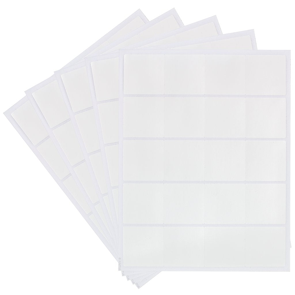 White Square Waterproof Essential Oil Labels For Bottles & Jars - 2' X 2', 5 Sheets, 100 Labels