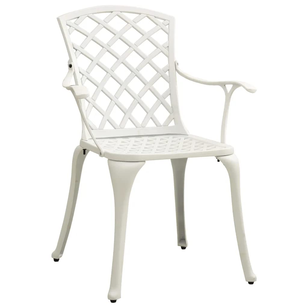 ELEMENT HARBOR Patio Chairs 2 pcs Cast Aluminum White
