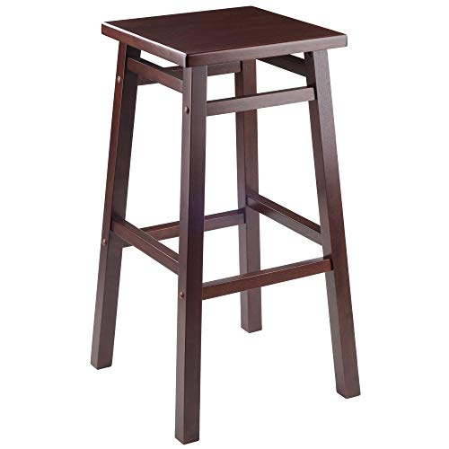 Ergode Wood Ivy Bar Stool - Farmhouse Charm, Weathered Finish, Stable & Comfortable, 220lbs Capacity, Versatile Stand/Side Piece, Rustic Gray (94137-VV)