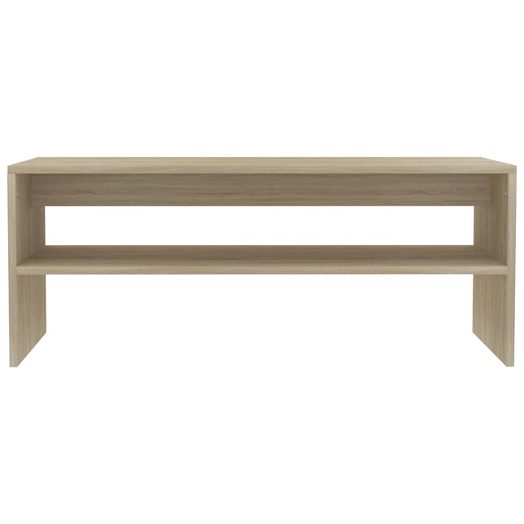 vidaXL Engineered Wood Coffee Table, Sonoma Oak - Contemporary with Scandinavian Flair, Open Shelf Design for Storage, Easy Assembly