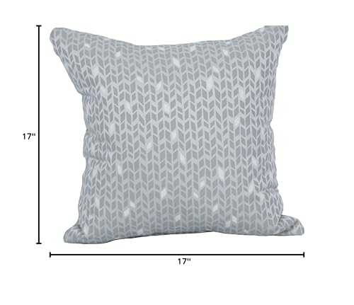 Blazing Needles Square Polyester Jacquard Throw Pillow, 17&quot;, Banyan Linen