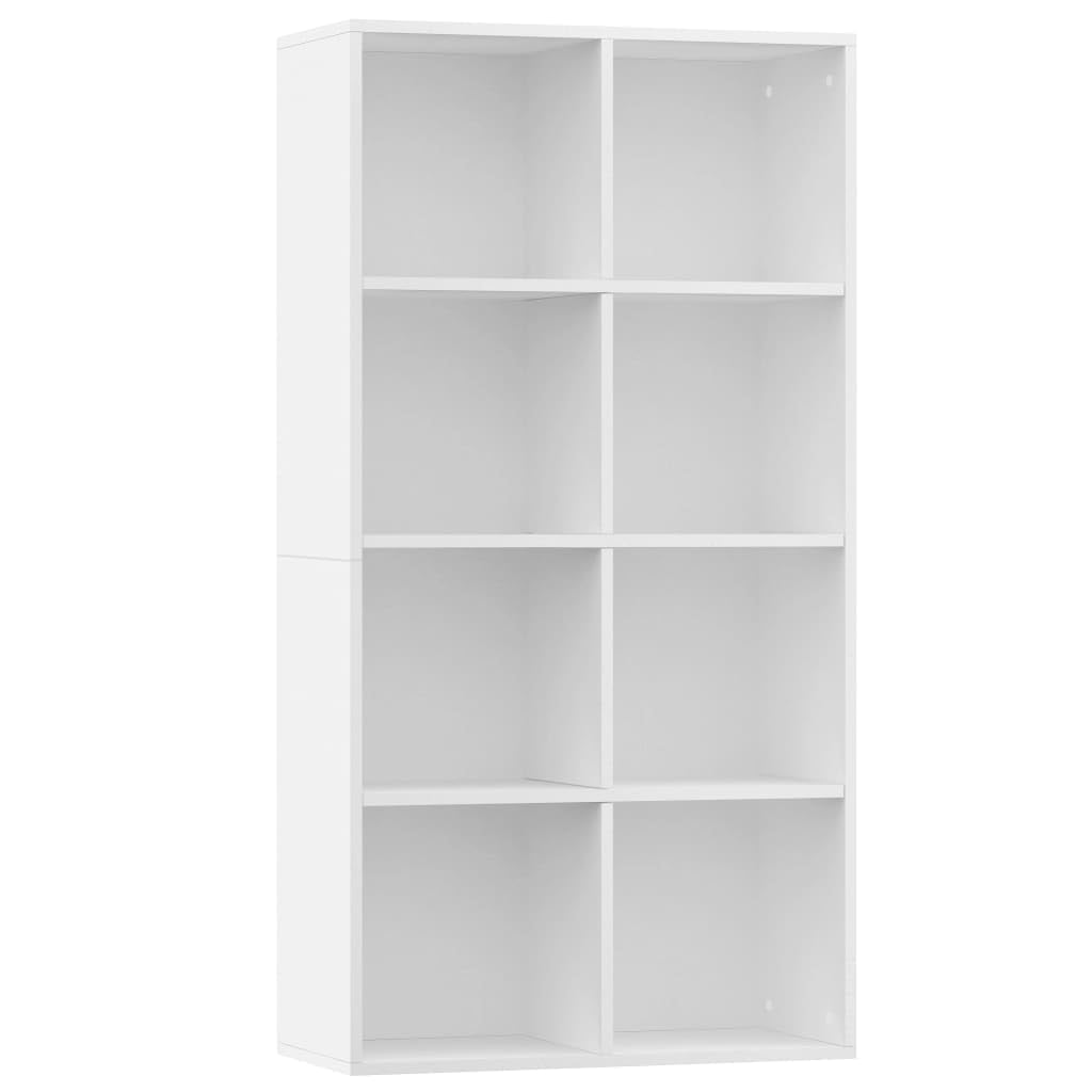 vidaXL Book Cabinet, Sideboard Bookshelf, Wall Bookcase for Office Living Room, Decorative Standing Shelf, Modern Style, White Engineered Wood