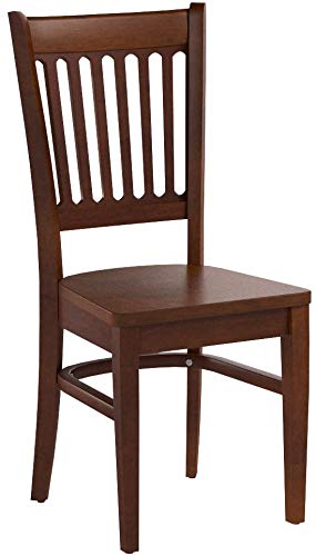 East West Furniture VAC-ESP-W Vancouver Kitchen Dining Chairs - Slat Back Wood Seat Chairs, Set of 2, Espresso
