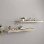 vidaXL Floating Wall Shelves 2 pcs, Honeycomb MDF and Metal Frame, Oak Finish, 35.4"x9.3"x1.5", Easy to Install, Modern Design for Home Decor
