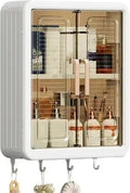 Hopeleafwelt Wall Mounted Plastic Storage Cabinet For Bathroom Multipurpose Organizer With Doors And Shelves SpaceSaving Storag