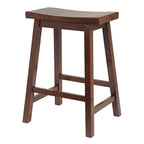 Ergode Exquisite Dining Set | Double Drop Leaf Table | Ladder Back Chairs | Solid Wood | Walnut Finish | (94384-VV)